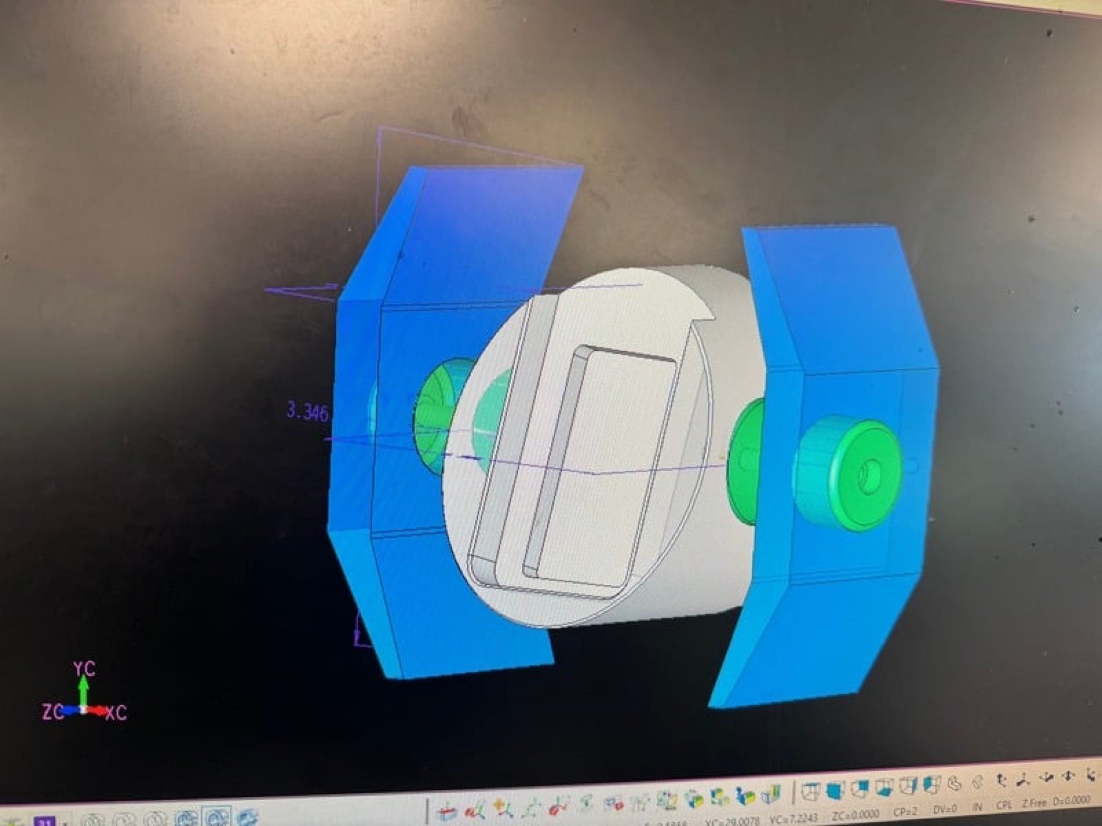 CAM toolpath model of the charging stand body and side panels